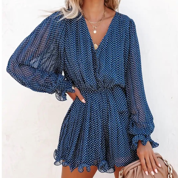 Viera polka dot pleated romper - Picture 2 of 8